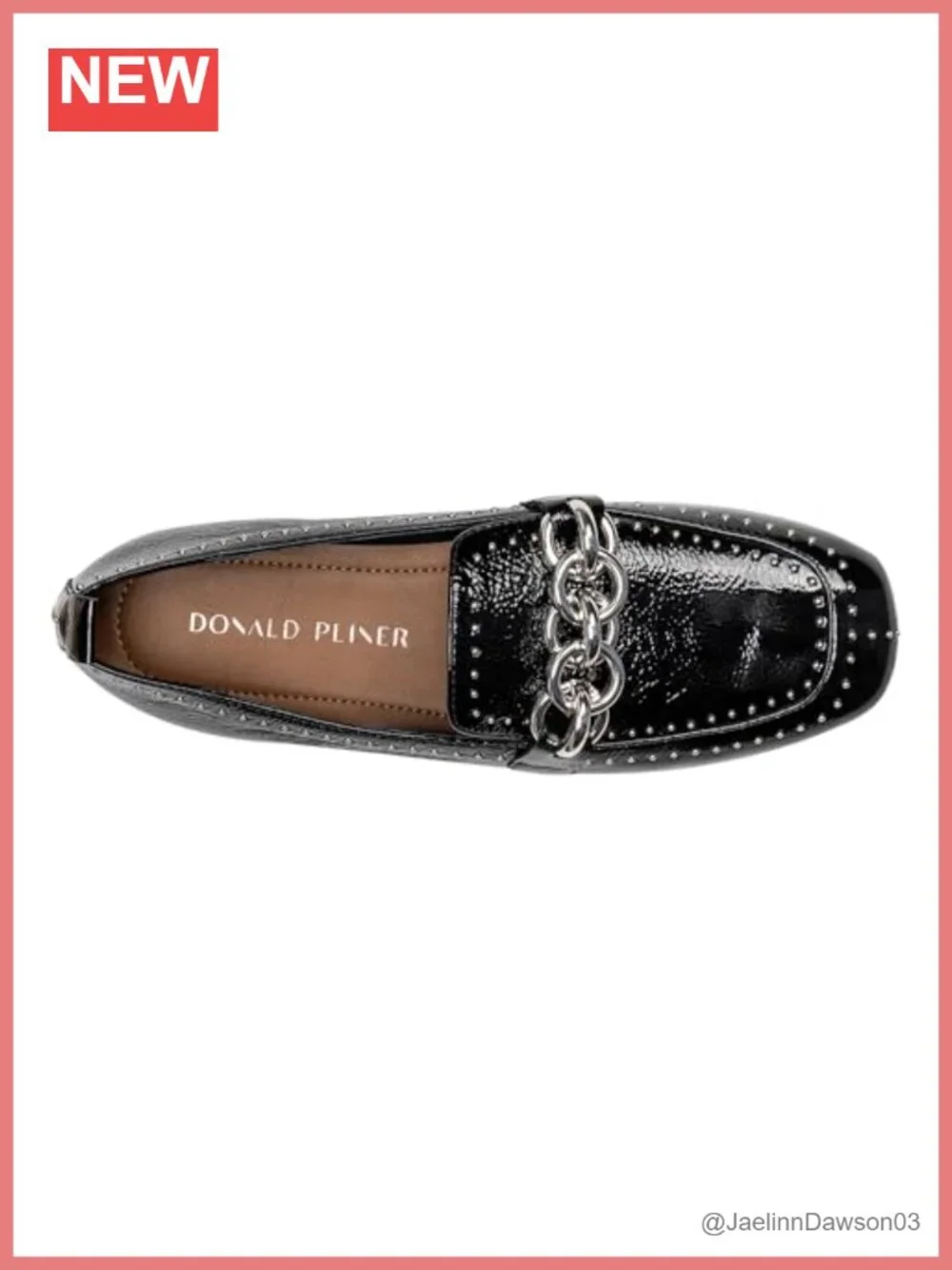 Donald J Pliner Womens Beyer Loafer crinkle patent leather